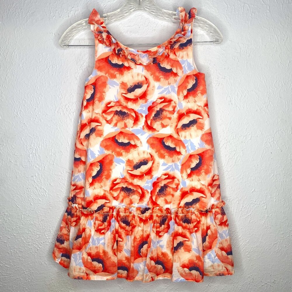 Janie and Jack, girl's size 7, sleeveless floral print dress, 100% cotton, EUC.